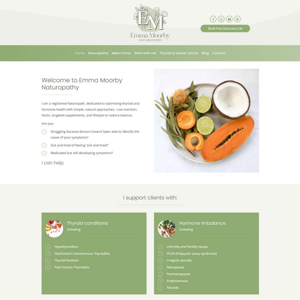 Emma Moorby Naturopathy website