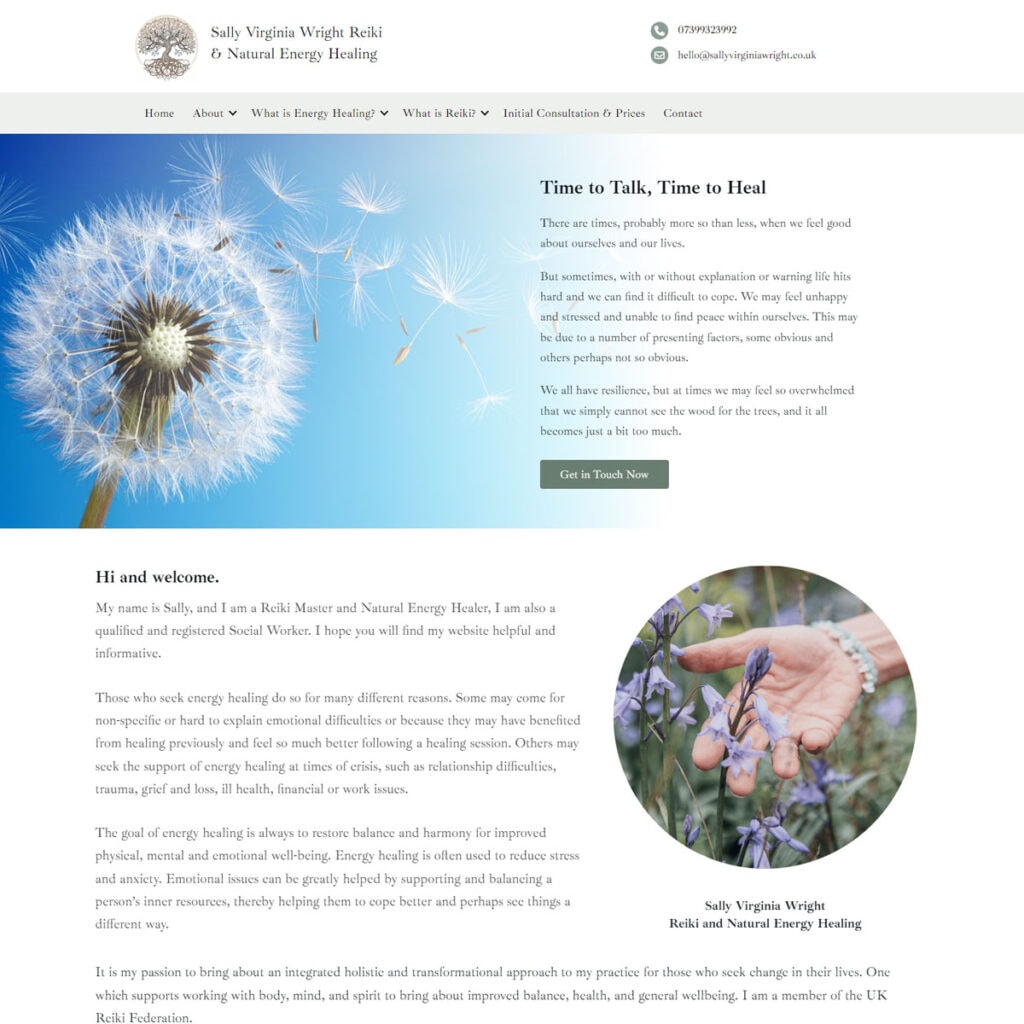 Sally Virginia Wright Reiki & Natural Energy Healing website