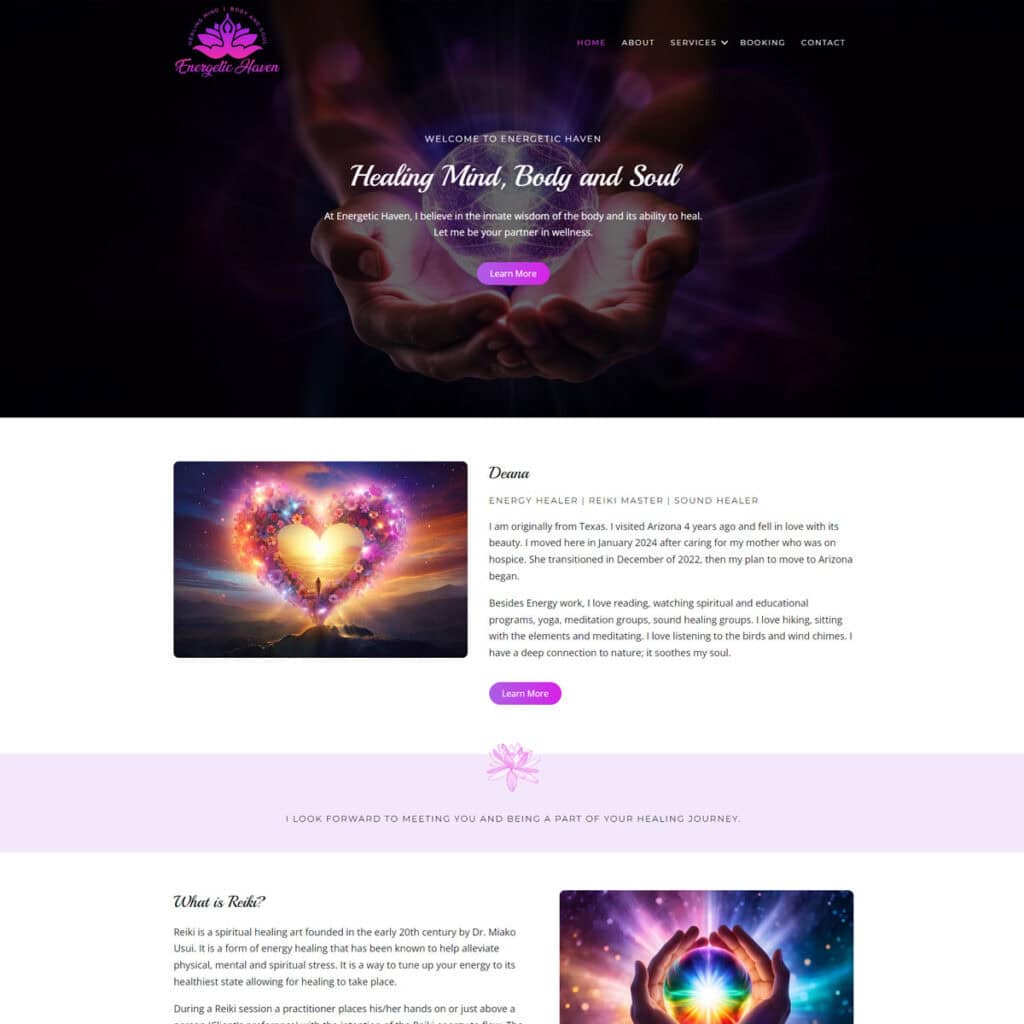 Energetic Haven website