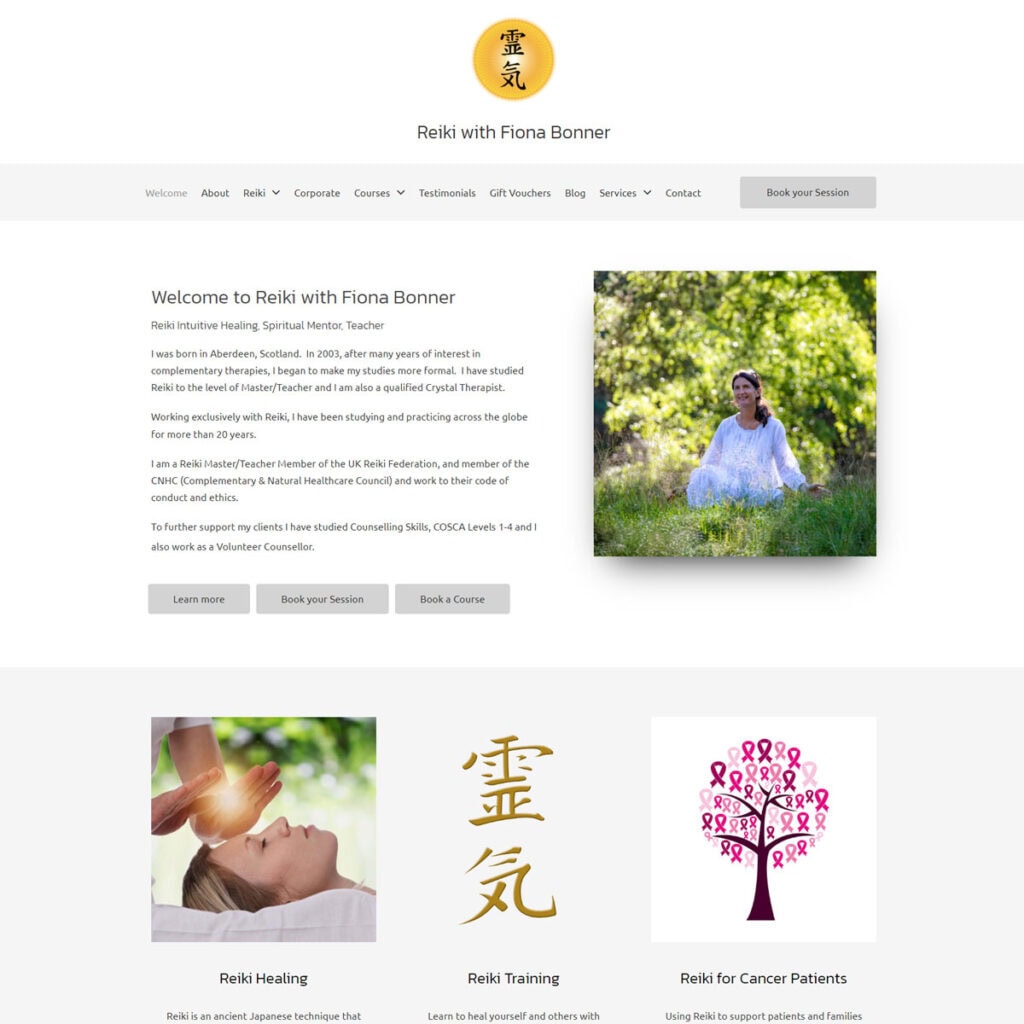 Reiki With Fiona Bonner website