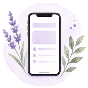 Watercolour smartphone illustration representing mobile website usability.