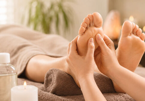 Reflexology foot treatment for relaxation and wellbeing