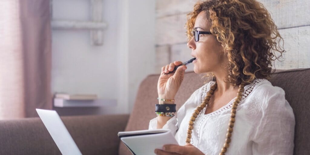 Therapist Thinking of a Blog Post